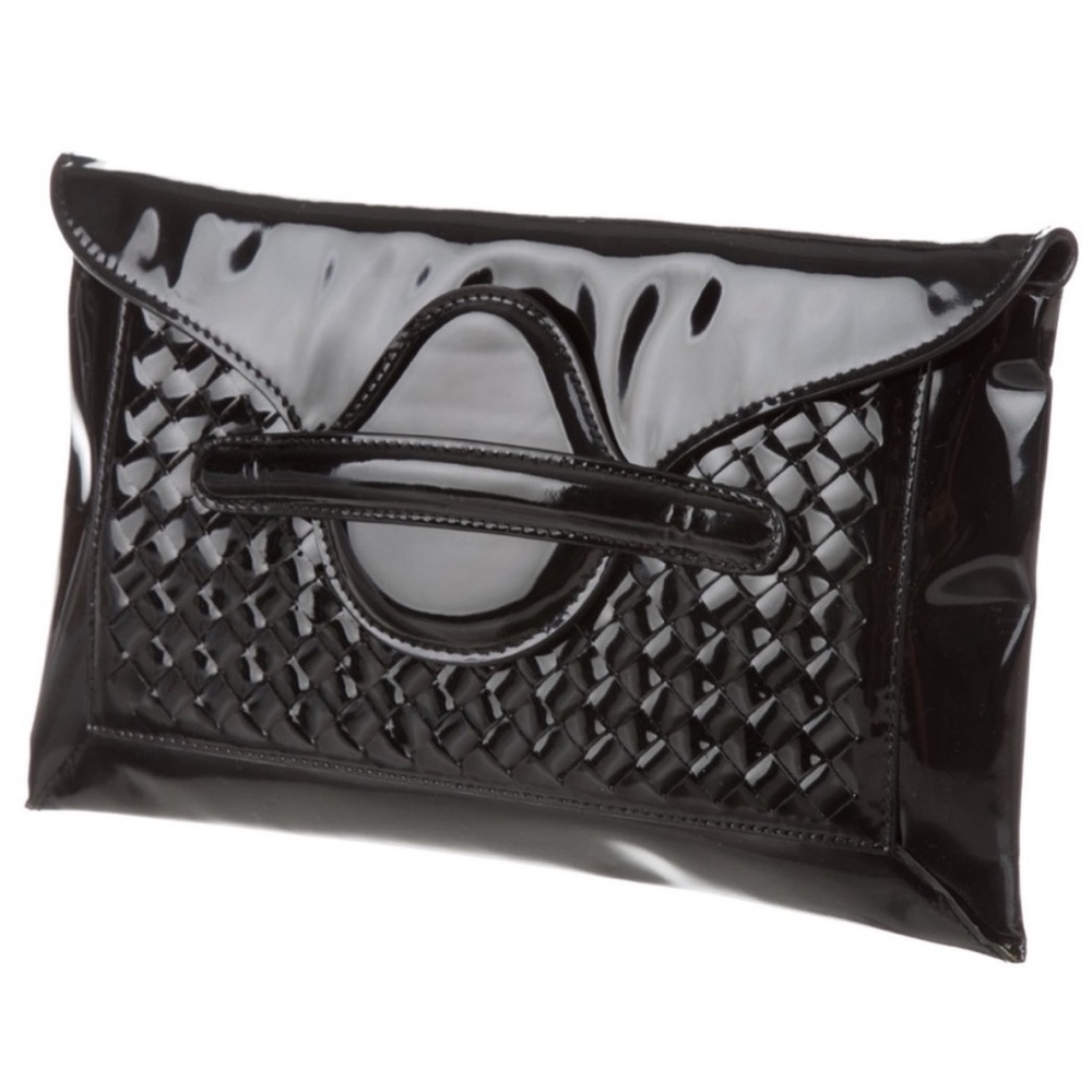 Bottega Veneta Glossy Black Clutch